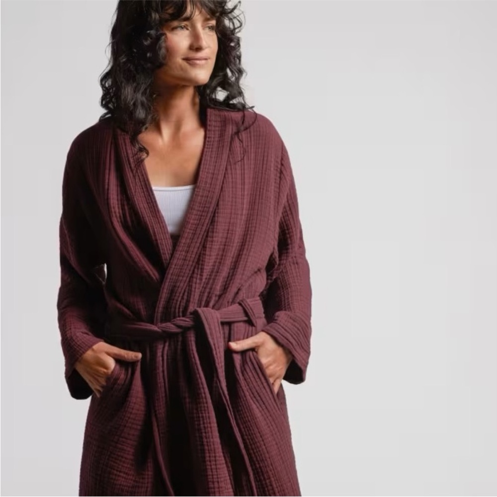PARACHUTE Cloud Cotton Gauze Robe in Mulberry Size Small